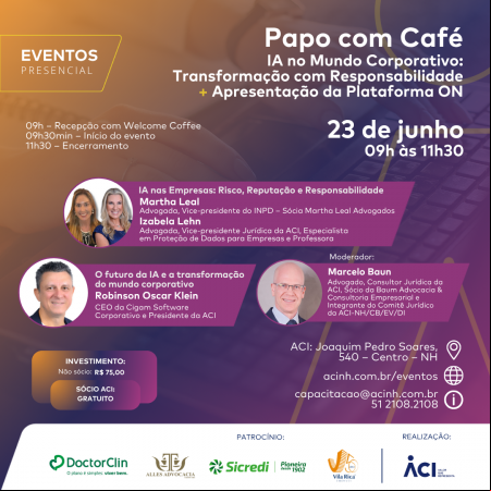 Papo com café detalha utilização da IA nas empresas e apresenta Plataforma ON